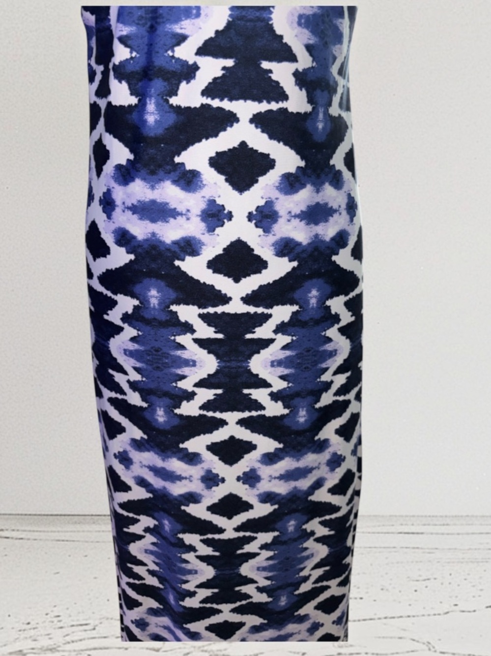 Ninety Blue, Black & White Abstract Print Maxi Dress, P2P:18-19.5”, L:57” - Picture 9 of 12